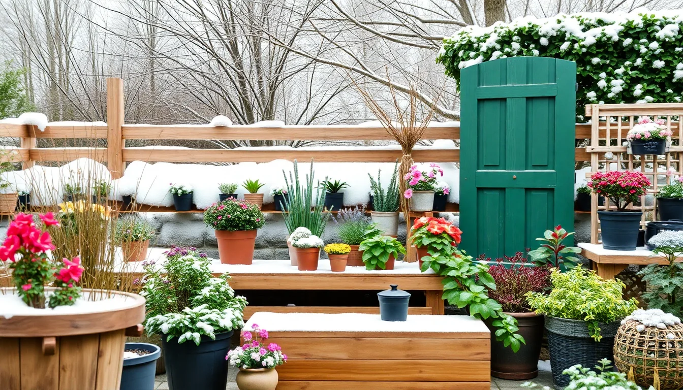 Winter garden frost